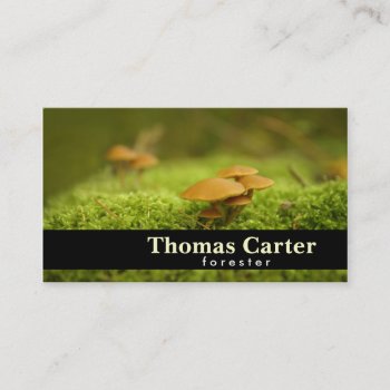 Playful Mushrooms Forester Business Card by GetArtFACTORY at Zazzle