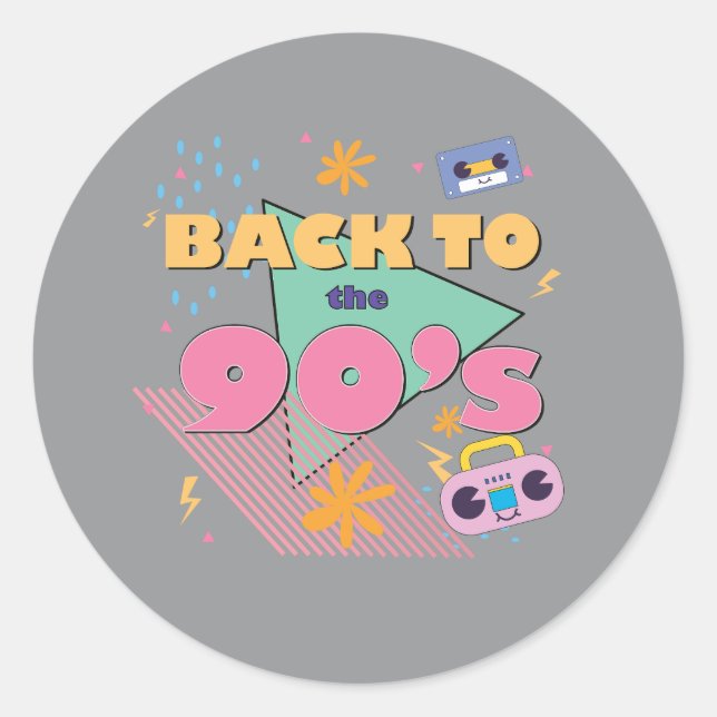 Playful Nostalgia Design  Classic Round Sticker (Front)