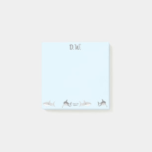 Playful Ocean Sharks Blue Design Post-it Notes