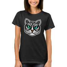 Playful Odd-Eyed Cat Women’s Tee Art