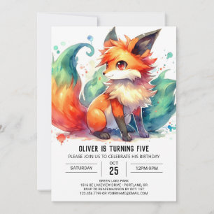 Playful Online Fox Birthday Invitation