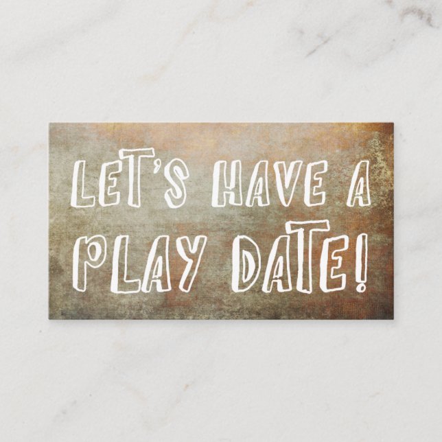 Playful Orange Brown Grunge Mommy Play Date Card (Front)