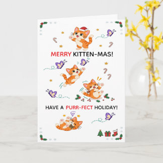 Playful Orange Kittens Christmas Card