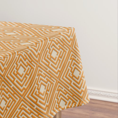 Playful Orange Labyrinth on any Color Tablecloth