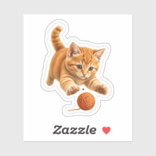 Playful Orange Tabby Kitten Sticker