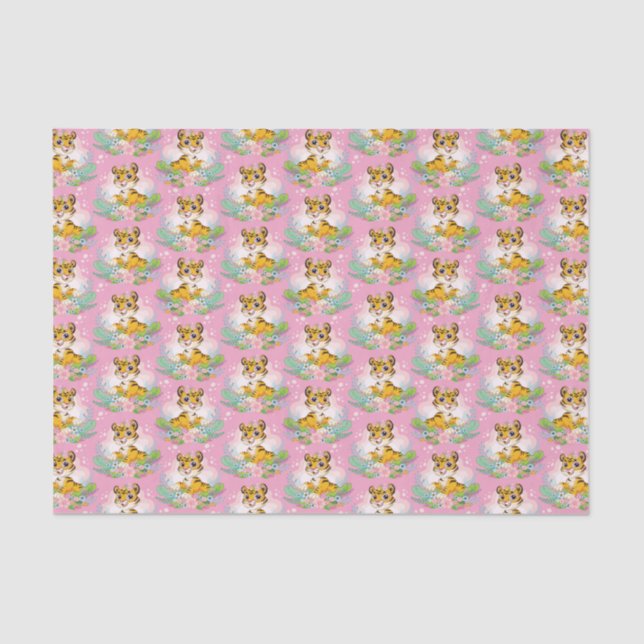 Playful Orange Tabby Kittens Tissue Paper (Front)
