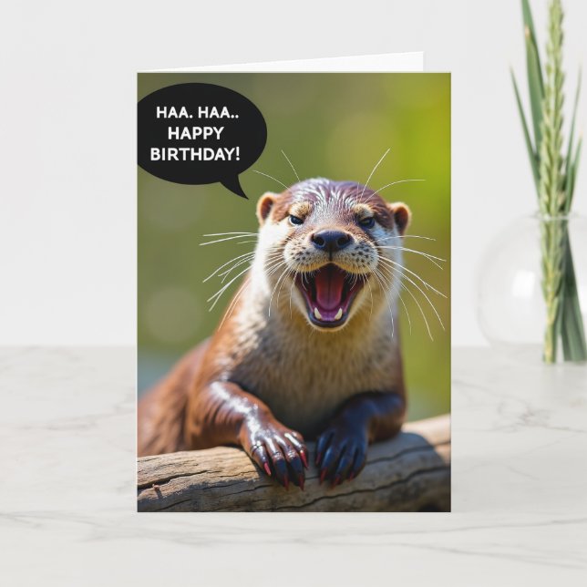 Playful Otter Birthday Card (Front)