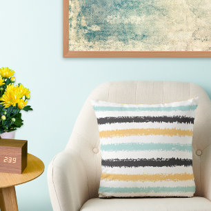 Playful Paint Stripes Throw Pillow