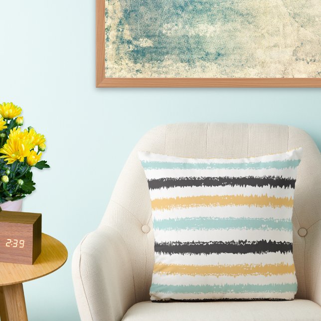 Playful Paint Stripes Throw Pillow (Creator Uploaded)