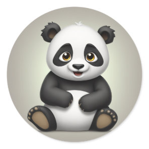 Playful Panda Classic Round Sticker