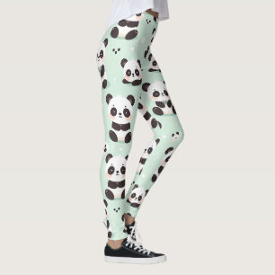 Playful Panda Pattern Leggings
