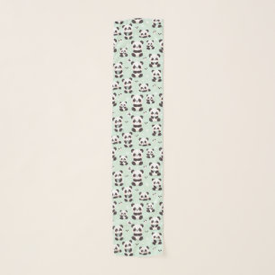 Playful Panda Pattern Scarf