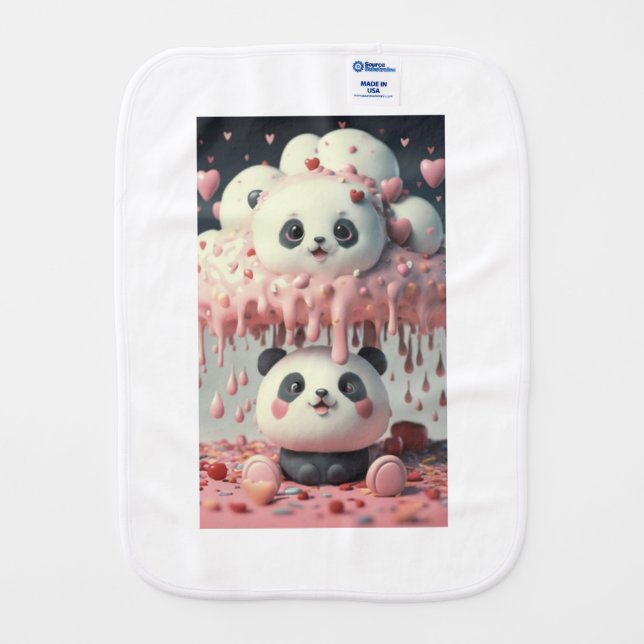 Playful Panda Paws Adorable DesignForBabyBurpCloth Baby Burp Cloth (Back)