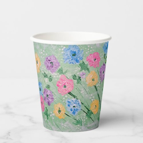 Playful Pastel Floral Paper Cups