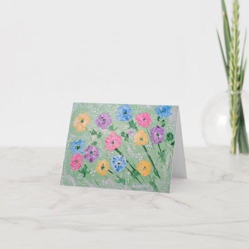 Playful Pastel Floral Thank You Note Cards