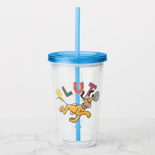 Playful Pastel Pluto Acrylic Tumbler (Front)