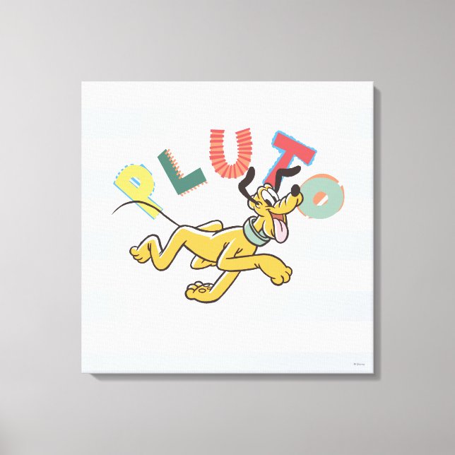 Playful Pastel Pluto Canvas Print (Front)