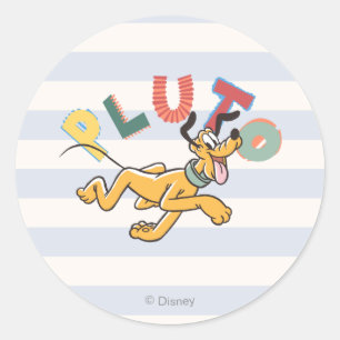 Playful Pastel Pluto Classic Round Sticker