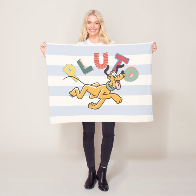 Playful Pastel Pluto Fleece Blanket (In Situ)