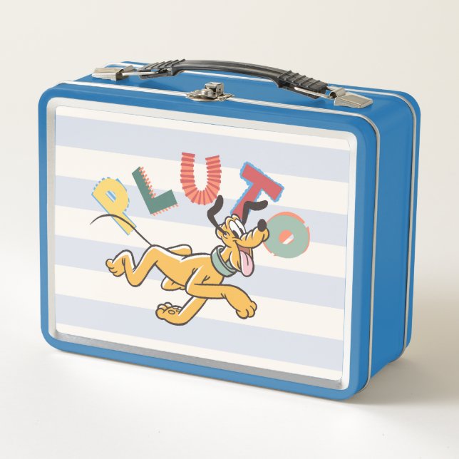 Playful Pastel Pluto Metal Lunch Box (Front)