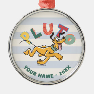 Playful Pastel Pluto Metal Ornament