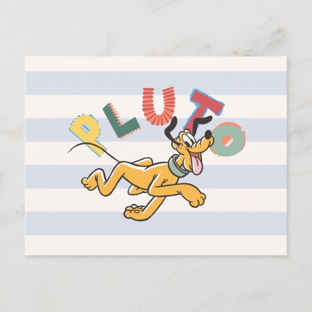 Playful Pastel Pluto Postcard (Front)