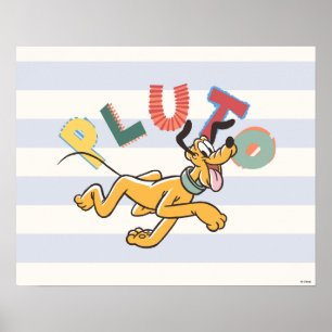Playful Pastel Pluto Poster