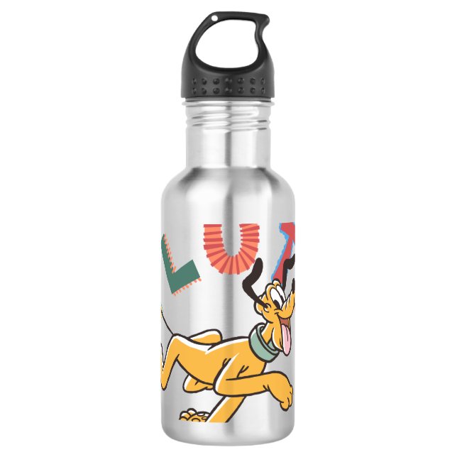 Playful Pastel Pluto Stainless Steel Water Bottle (Front)