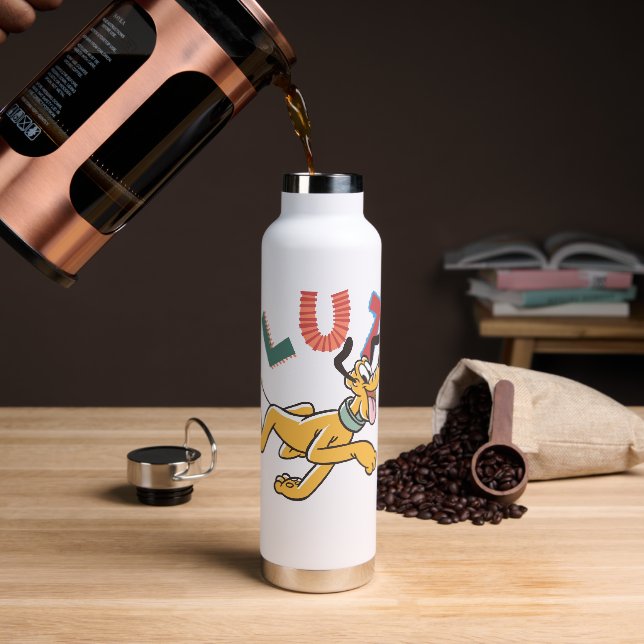 Playful Pastel Pluto Water Bottle (Coffee)