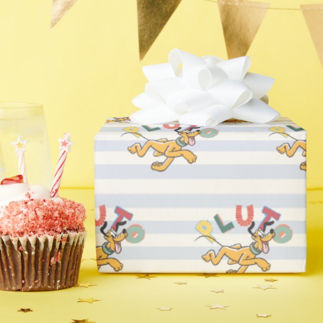 Playful Pastel Pluto Wrapping Paper (Birthday Party)