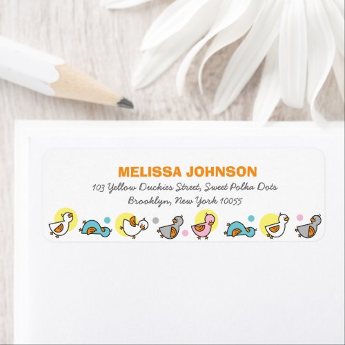 Playful Pastels Baby Ducklings Baby Shower Address Label