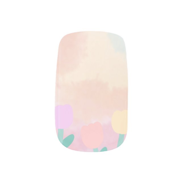 Playful Pastels Minx Nail Art a Fun Winter Vibe (Left Thumb)