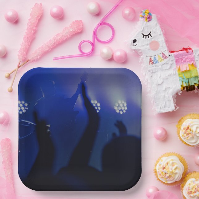 Playful Patterns on 9" Square Paper Plates (Party)