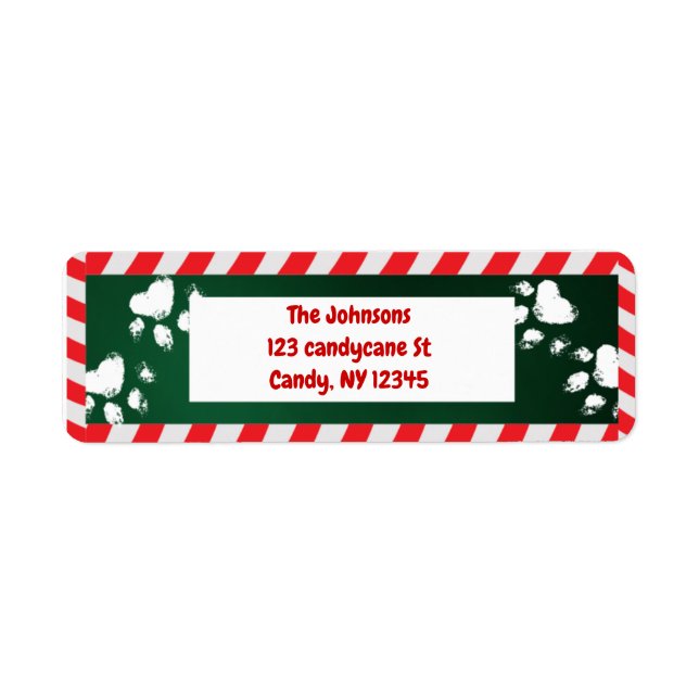 Playful Paw Print Pet Christmas  Label (Front)