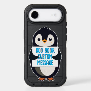 Playful penguin with a sign for your message iPhone 17 air case