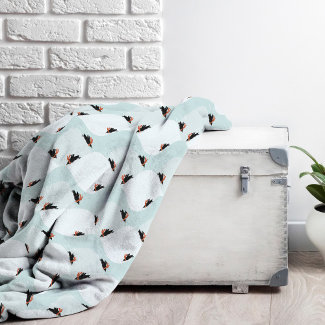 Playful Penguins Sliding on Snow Pattern