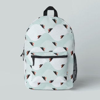 Playful Penguins Sliding on Snow Pattern