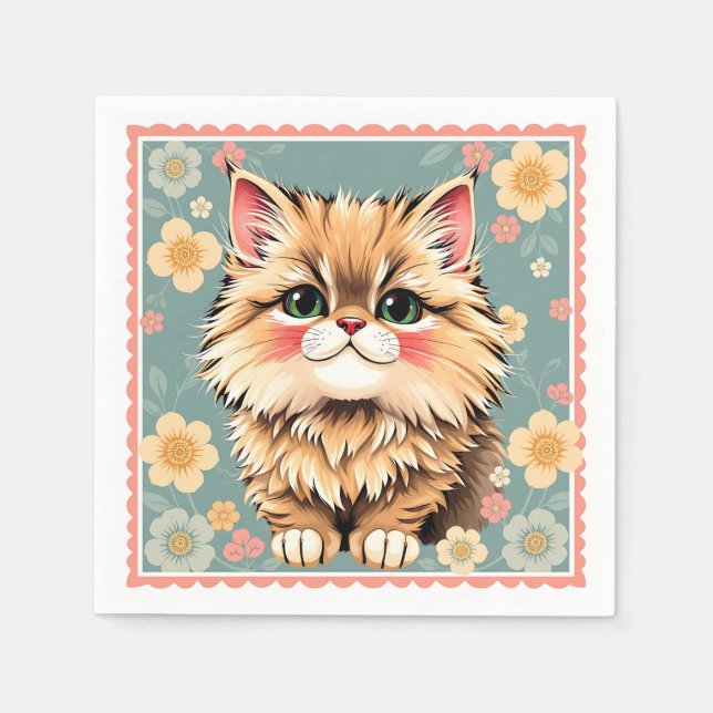 Playful Persian Cat  Napkins (Front)