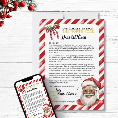 Playful Personalized Nice Kid Letter To Santa Fun  Holiday Card