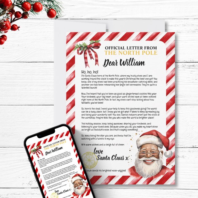 Playful Personalized Nice Kid Letter To Santa Fun  Holiday Card (Playful Personalized Nice Kid Letter To Santa Fun Holiday festive north pole positive encouragement)