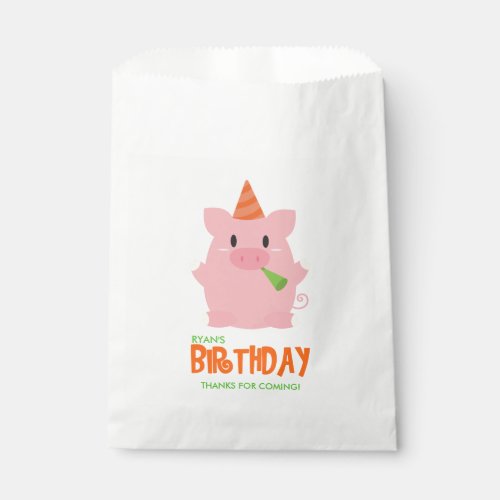 Playful Pig Kids Birthday Party Favor Bag