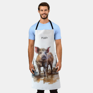 Playful Piglet, custom Apron