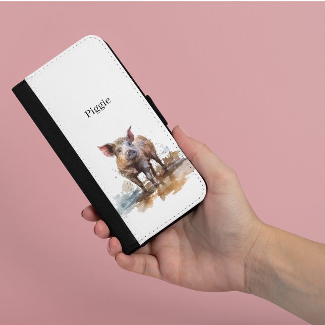 Playful Piglet, custom iPhone Wallet Case (Creator Uploaded)