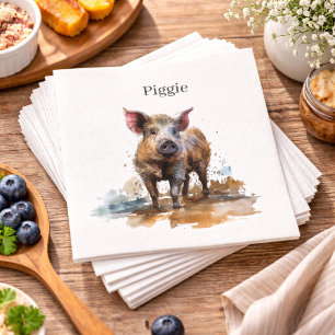 Playful Piglet, custom Napkins