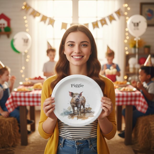 Playful Piglet, custom Paper Plates (Creator Uploaded)