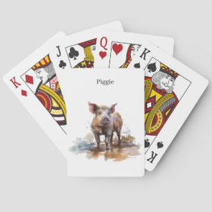 Playful Piglet, custom Poker Cards