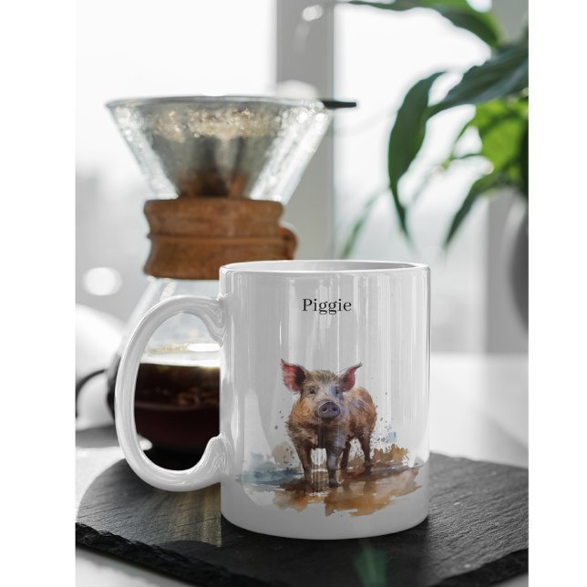 Playful Piglet, custom Two-Tone Coffee Mug (Creator Uploaded)