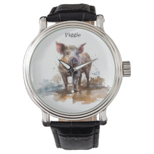 Playful Piglet, custom Watch