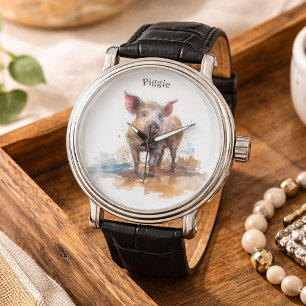 Playful Piglet, custom Watch