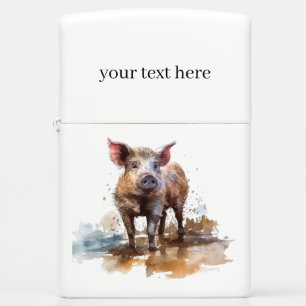 Playful Piglet, custom Zippo Lighter